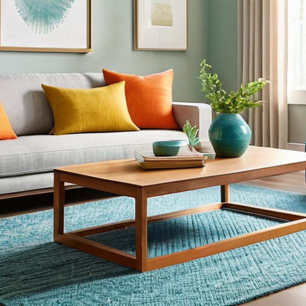 가구디자인 색채학 기초 - **Prompt 1: The Transformative Power of Color in a Modern Living Space**
    A brightly lit, minimal...